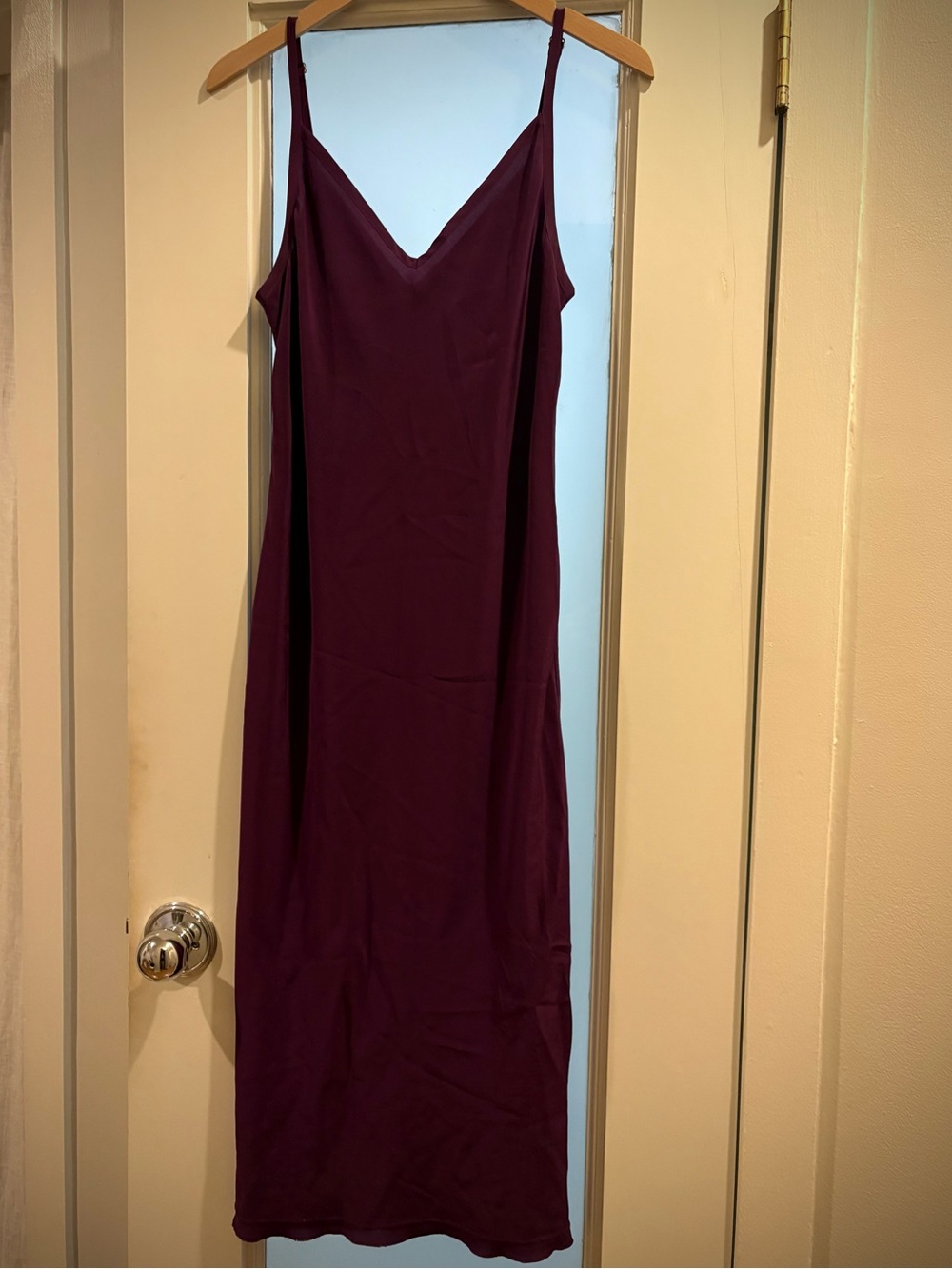Malia Mills Silk Slip Dress in Deep Plum, Size M